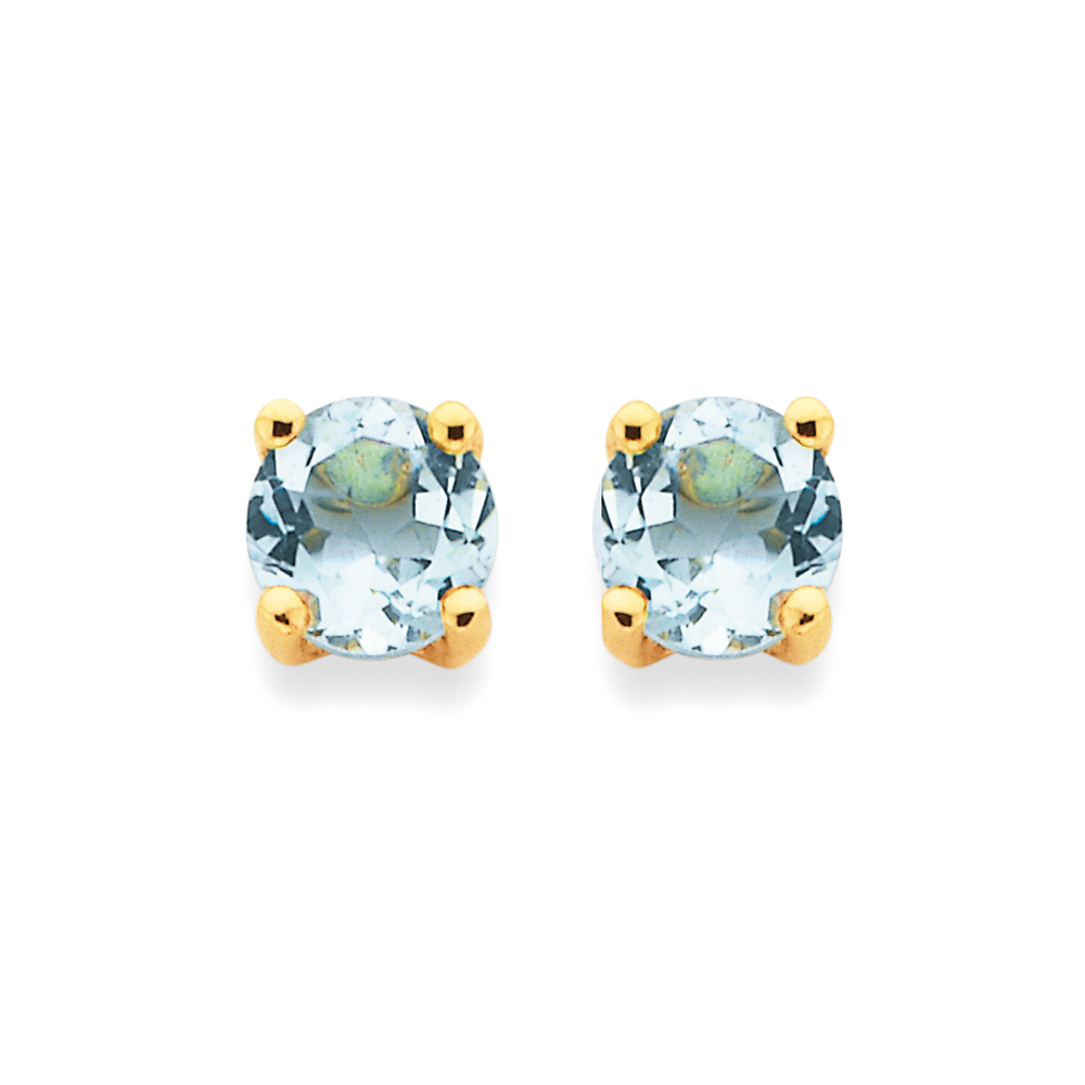 9ct gold aquamarine deals earrings