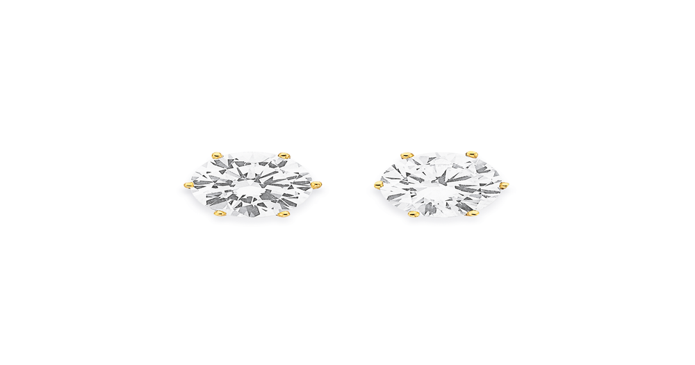 9ct Cz Studs in White | Goldmark (NZ)