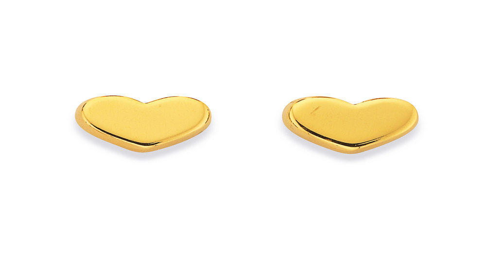 9ct, Heart Stud Earrings | Goldmark (NZ)