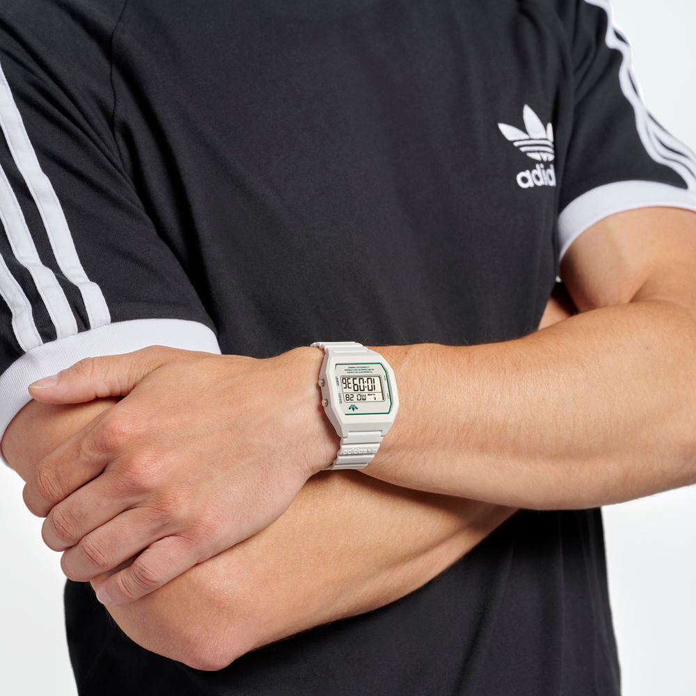 Adidas white shop digital watch