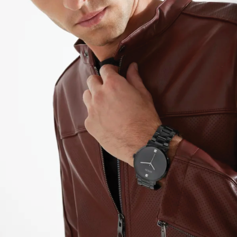 Guess mens clearance watches leather strap