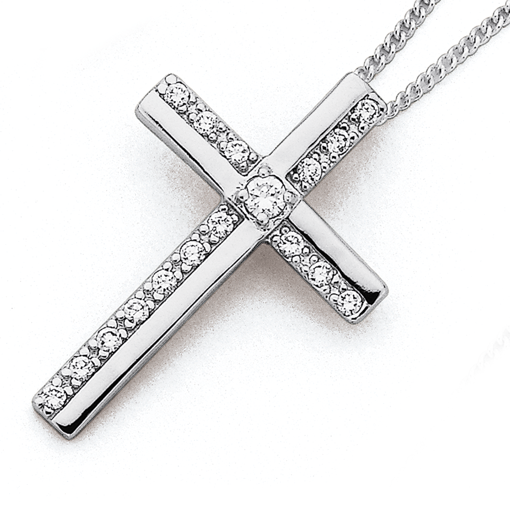 Christian Jewelry Gift/sterling Silver Cross Necklace/religious Jewelry/cubic  Zirconia Cross Pendant Necklace/gifts for Mom/gift for Her - Etsy